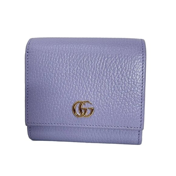 GUCCI GG Marmont Light Purple Leather - Bifold Wallet 388-071325 - Picture 1 of 5